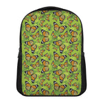 Green Monarch Butterfly Pattern Print Casual Backpack