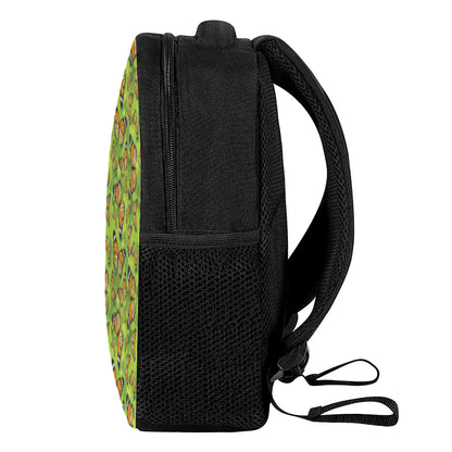 Green Monarch Butterfly Pattern Print Casual Backpack