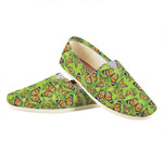 Green Monarch Butterfly Pattern Print Casual Shoes