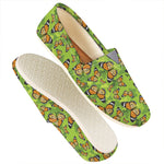 Green Monarch Butterfly Pattern Print Casual Shoes