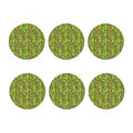 Green Monarch Butterfly Pattern Print Coaster Set