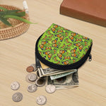 Green Monarch Butterfly Pattern Print Coin Purse