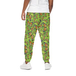Green Monarch Butterfly Pattern Print Cotton Pants