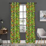 Green Monarch Butterfly Pattern Print Curtain