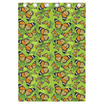 Green Monarch Butterfly Pattern Print Curtain