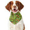 Green Monarch Butterfly Pattern Print Dog Bandana