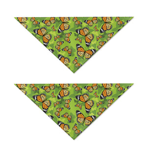 Green Monarch Butterfly Pattern Print Dog Bandana