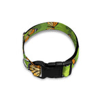 Green Monarch Butterfly Pattern Print Dog Collar