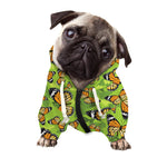 Green Monarch Butterfly Pattern Print Dog Zip Up Hoodie