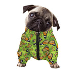 Green Monarch Butterfly Pattern Print Dog Zip Up Jacket