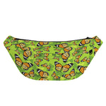 Green Monarch Butterfly Pattern Print Fanny Pack