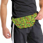Green Monarch Butterfly Pattern Print Fanny Pack