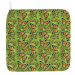 Green Monarch Butterfly Pattern Print Hand Towel