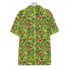 Green Monarch Butterfly Pattern Print Hawaiian Shirt