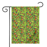 Green Monarch Butterfly Pattern Print House Flag