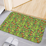 Green Monarch Butterfly Pattern Print Indoor Door Mat