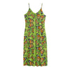 Green Monarch Butterfly Pattern Print Jersey Midi Cami Dress