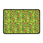 Green Monarch Butterfly Pattern Print Kitchen Mat