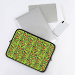 Green Monarch Butterfly Pattern Print Laptop Sleeve