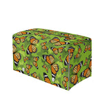 Green Monarch Butterfly Pattern Print Leather Tissue Box Cover