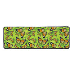 Green Monarch Butterfly Pattern Print Long Kitchen Mat