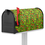 Green Monarch Butterfly Pattern Print Mailbox Cover
