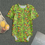 Green Monarch Butterfly Pattern Print Men's Bodysuit