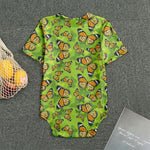 Green Monarch Butterfly Pattern Print Men's Bodysuit