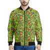Green Monarch Butterfly Pattern Print Men's Bomber Jacket