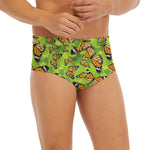 Green Monarch Butterfly Pattern Print Men's Briefs