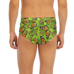 Green Monarch Butterfly Pattern Print Men's Briefs