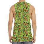 Green Monarch Butterfly Pattern Print Men's Muscle Tank Top