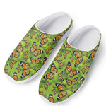 Green Monarch Butterfly Pattern Print Mesh Casual Shoes