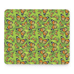 Green Monarch Butterfly Pattern Print Mouse Pad