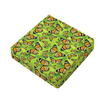 Green Monarch Butterfly Pattern Print Outdoor Seat Cushion Cover