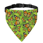 Green Monarch Butterfly Pattern Print Over The Collar Dog Bandana