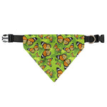 Green Monarch Butterfly Pattern Print Over The Collar Dog Bandana