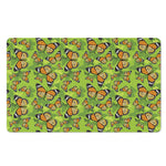 Green Monarch Butterfly Pattern Print Polyester Doormat