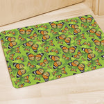 Green Monarch Butterfly Pattern Print Polyester Doormat