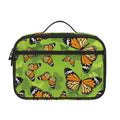 Green Monarch Butterfly Pattern Print Portable Lunch Bag
