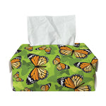 Green Monarch Butterfly Pattern Print Rectangle Tissue Box Cover
