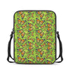 Green Monarch Butterfly Pattern Print Rectangular Crossbody Bag