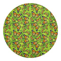 Green Monarch Butterfly Pattern Print Round Blanket