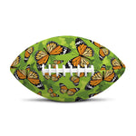 Green Monarch Butterfly Pattern Print Rugby Ball