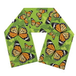 Green Monarch Butterfly Pattern Print Scarf
