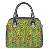 Green Monarch Butterfly Pattern Print Shoulder Handbag