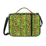 Green Monarch Butterfly Pattern Print Shoulder Strap Bible Bag
