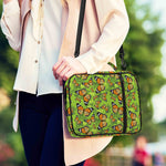 Green Monarch Butterfly Pattern Print Shoulder Strap Bible Bag