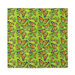 Green Monarch Butterfly Pattern Print Silk Bandana