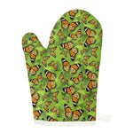 Green Monarch Butterfly Pattern Print Single Oven Mitt